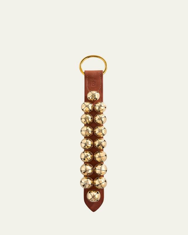 2 Row Solid Brass Bells, Taupe